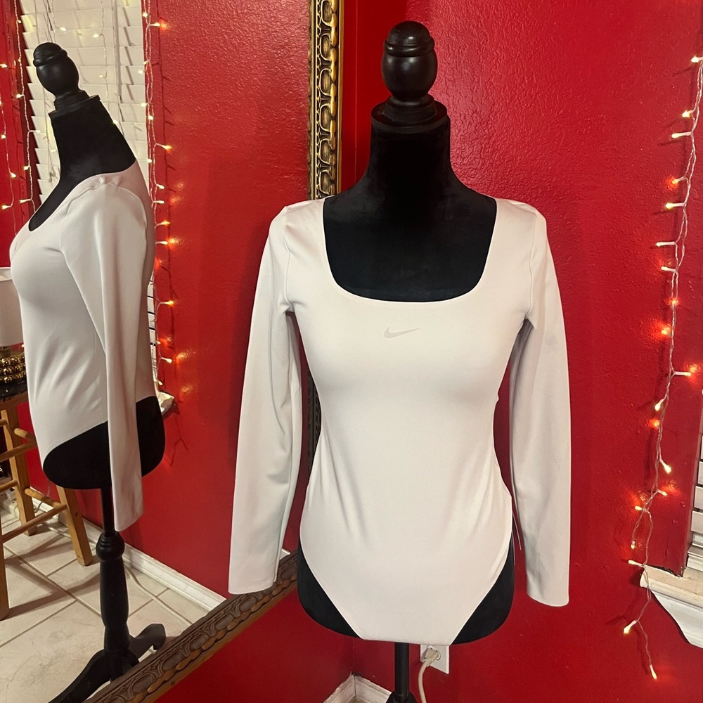Nike Women's White Long Sleeve Bodysuit